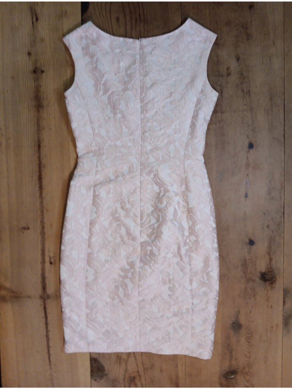 Ralph Lauren Ruched Sheath Dress Sz 6 Pink Jacquard Floral Romantic Event Glam - Picture 7 of 8